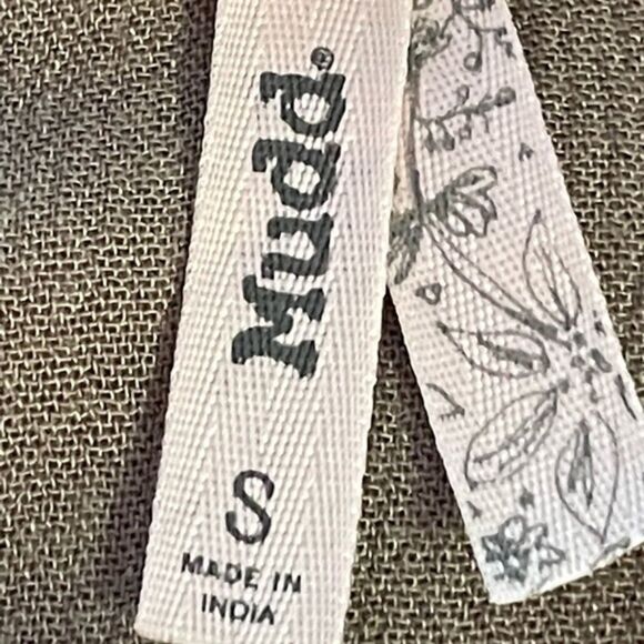 Vintage Small Mudd taupe tan sleeveless solid crochet yolk top tank top shirt - Picture 10 of 10